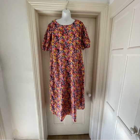 Next Floral Cotton Midaxi Dress - Blue Pink Yellow - Size 24 - NWT - Picture 2 of 5
